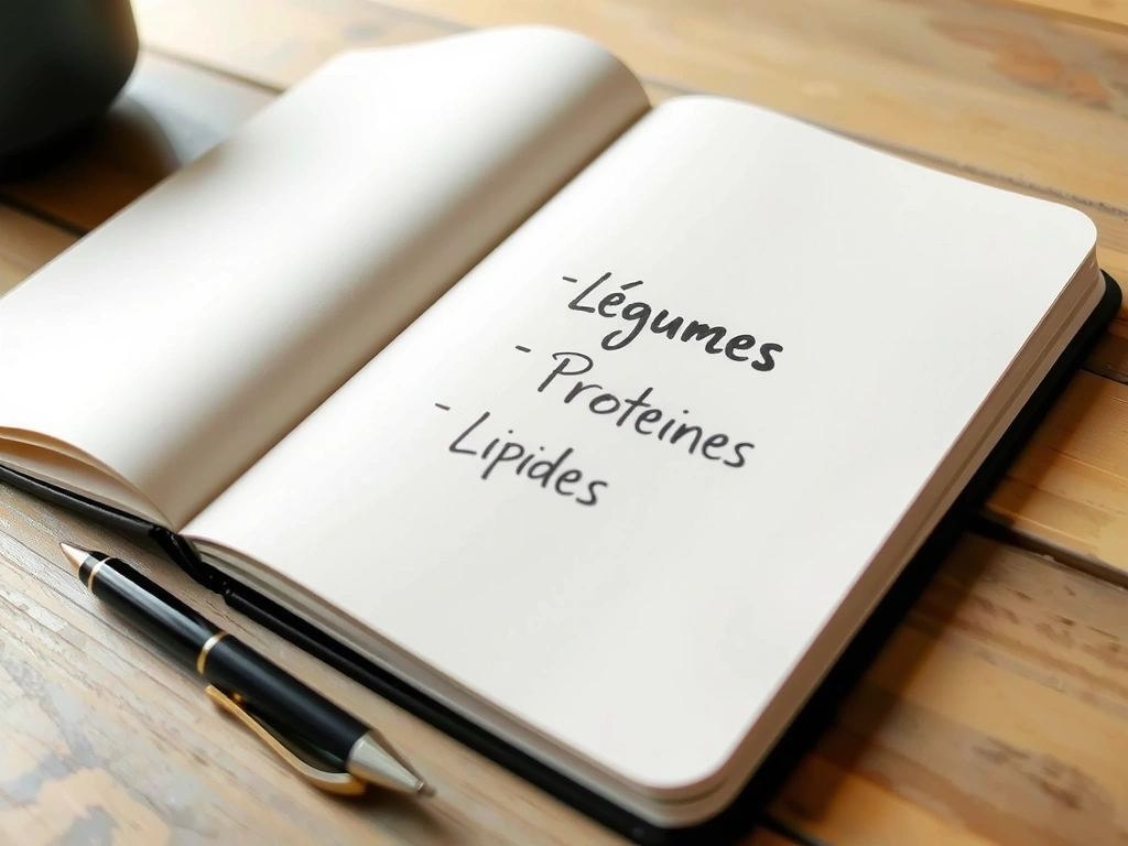 Carnet de notes nutritionnelles manuscrit